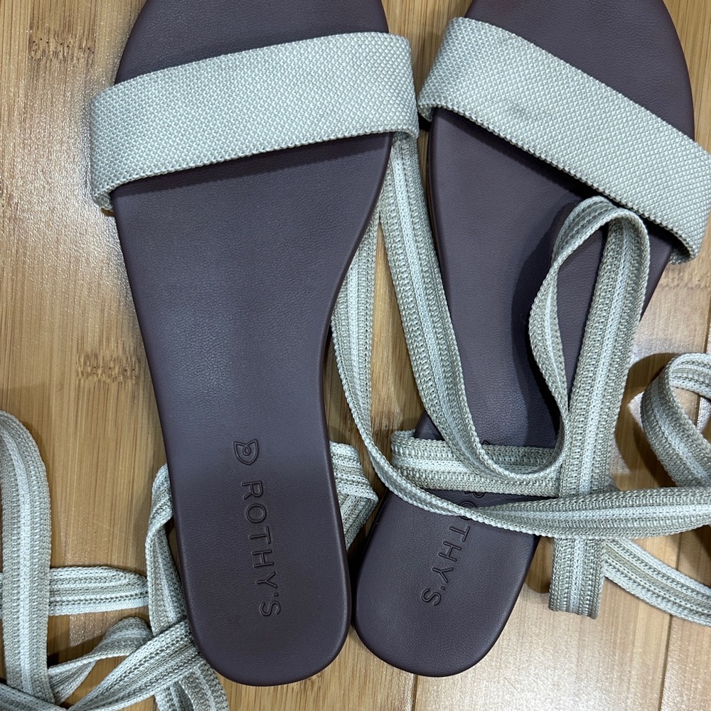 Rothy's Sandals in Cream and Brown